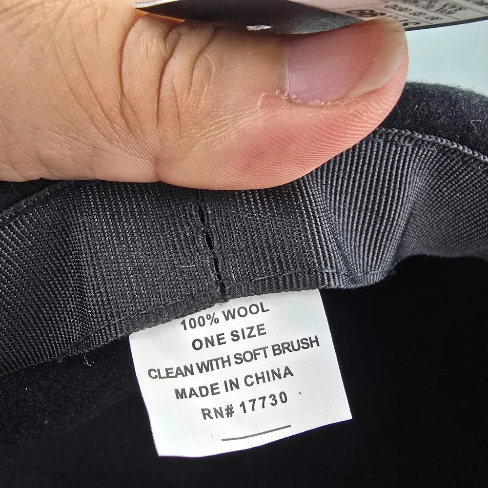 Mossimo Wool Felt Newsboy Cap Unisex OS Black Sweatband Baker Boy Cabbie Hat